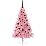 vidaXL Umjetna preddekorirana božićna jelka Roza 150 cm PVC | Shoptok.si