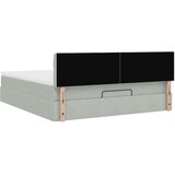 vidaXL Otomanska postelja z ležiščem svetlo siva 160x200 cm žametna | Shoptok.si