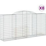  Obokane gabion košare 8 kosi 300x50x140/160 cm pocinkano železo, (20758186) | Shoptok.si