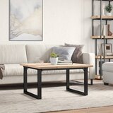  Stolić za kavu O-oblika 90x90x45,5 cm od borovine i čelik | shoptok.hr