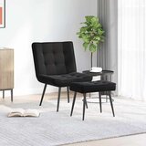  Stolica za opuštanje s osloncem za noge crna baršunasta | shoptok.hr
