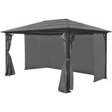  Sjenica sa zavjesom antracit od aluminija 400 x 300 cm | shoptok.hr