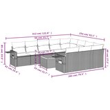  11-dijelni set vrtnih sofa od poliratana s jastucima crni | shoptok.hr