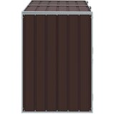  Spremište za 2 kanta za otpad smeđe 144x81x113 cm čelično | shoptok.hr
