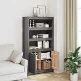  Visoka komoda siva 80 x 35 x 154 cm od masivne borovine | Eponuda.ba
