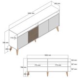 Hanah home komoda milan 160 walnut white | ePonuda.com
