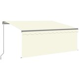  Ročno zložljiva tenda s senčilom LED 3,5x2,5 m krem, (20703403) | Shoptok.si