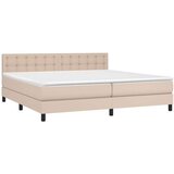  Box spring postelja z vzmetnico kapučino 200x200 cm um. usnje, (20900235) | Shoptok.si