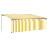 Maison Chic Ročno zložljiva tenda - Senčniki s senčilom 4x3 m rumena in bela, (22038842) Cene