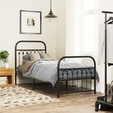 Maison Chic Kovinski Posteljni okvir - Enojna postelja - Postelja za odrasle z vzglavjem in vznožjem črn 75x190 cm, (21695581) | Shoptok.si