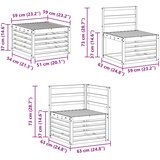  Set vanjskih sofa 8 pcs Bijela Čvrsto drvo akacije | shoptok.hr