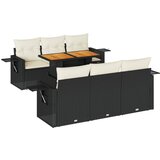 Maison Chic Seti vrtnega pohištva - Vrtna garnitura - Vrtni pohištvo set 7-delna z blazinami črn poli ratan, (21802019) | Shoptok.si