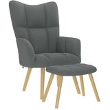 vidaXL Stolica za opuštanje s tabureom od tkanine tamnosiva | shoptok.hr