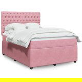 vidaXL Box spring postelja z vzmetnico roza 140x200 cm žamet | Shoptok.si