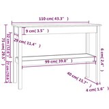  Konzolni stol bijeli 110x40x75 cm od masivne borovine | Eponuda.com