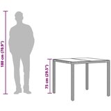 Vrtni stol sa staklenom pločom sivi 90x90x75 cm od poliratana | shoptok.hr