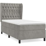 Box spring postelja z vzmetnico svetlo siva 100x200 cm žamet, (20791342) | Shoptok.si