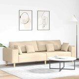 vidaXL Tkaninska sofa s jastukom Krema 208 cm tkanina Cijene