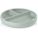 Jane bLW silikonski okrugli tanjur s odjeljcima i vakuumom, Mint | shoptok.hr