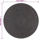  Ručno rađeni tepih od jute okrugli 150 cm tamnosivi | shoptok.hr