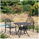  3-dijelni bistro set od lijevanog aluminija crni | shoptok.hr