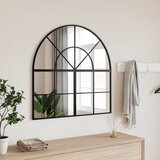 vidaXL Zidno ogledalo crno 80x80 cm lučno željezno | shoptok.hr