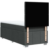 vidaXL Box spring postelja z vzmetnico temno siva 90x200 cm blago | Shoptok.si