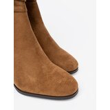 Shelvt Caramel ankle boots with ruffled upper and heel | Shoptok.si