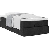  Otomanski okvir kreveta s madraca crni 80x200cm od tkanine | shoptok.hr