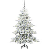 vidaXL Umjetno božićno drvce s nogom s 150 LED dioda Bijelo 150 cm PVC | shoptok.hr