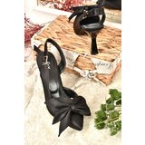 Fox Shoes Women's Black Satin Heeled Shoes | shoptok.hr