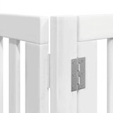 vidaXL Ograda za pse z vrati zložljiva 6 panelov bela 480 cm les | Shoptok.si