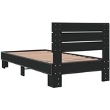 vidaXL Okvir za krevet crni 75 x 190 cm od konstruiranog drvo i metal | shoptok.hr