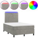 The Living Store Box spring postelja z vzmetnico LED svetlo siva 120x200cm žamet - Box Spring Postelja, (21489775) | Shoptok.si