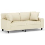 vidaXL Dvosjed s ukrasnim jastucima boja Krem 140 cm umjetna koža | shoptok.hr