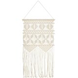  Zidna vješalica s makrameom 40 x 80 cm pamučna | shoptok.hr