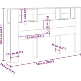 vidaXL Uzglavlje s ormarićem boja hrasta 180x18,5x102,5 cm drveni | shoptok.hr
