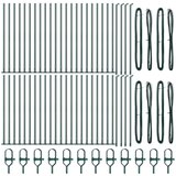  Stupovi ograde Set od 52 Zeleni Čelik 3.2 x 3.2 x 50 cm Čvrsti | shoptok.hr