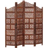 vidaXL Ročno izrezljan paravan 4-delni rjav 160x165cm trden mangov les | Shoptok.si
