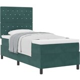 vidaXL Box Spring postelja z vzmetnico temno zelena 100x200 cm žamet, (22051154) | Shoptok.si