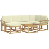  Set vanjskih sofa 7 kom. Bijela i krem Čvrsto drvo akacije | shoptok.hr