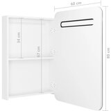  LED kupaonski ormarić s ogledalom sjajni bijeli 60 x 11 x 80 cm | shoptok.hr