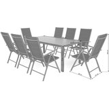Ibiza set namještaja 185 cm srebrna / crna 8+1 | shoptok.hr