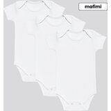 Mafimi Pamučni Bodići kratak rukav za bebe i decu set od 3 - bela Cene