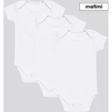 Pamučni Bodići kratak rukav za bebe i decu set od 3 - bela