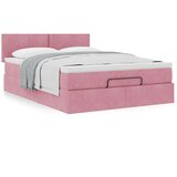  Otomanski krevet s madracem ružičasti 140x190 cm baršunasti | shoptok.hr