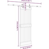 vidaXL Klizna vrata s priborom za montažu 70 x 210 cm masivna borovina | shoptok.hr