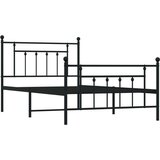 Metalni okvir kreveta uzglavlje i podnožje crni 100x200 cm | shoptok.hr