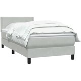Box Spring krevet s madracem svijetlo sivi 80x210 cm baršun | Eponuda.ba