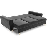 Cosmopolitan Design Svetlo siva žametna raztegljiva sedežna garnitura s prostorom za shranjevanje 235 cm Kyoto – | Shoptok.si